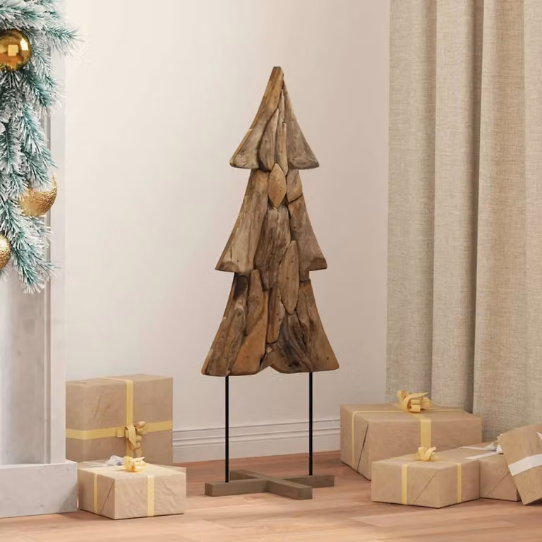 Albero di Natale vidaXL in legno di teak marrone, Altezza: 90 cm