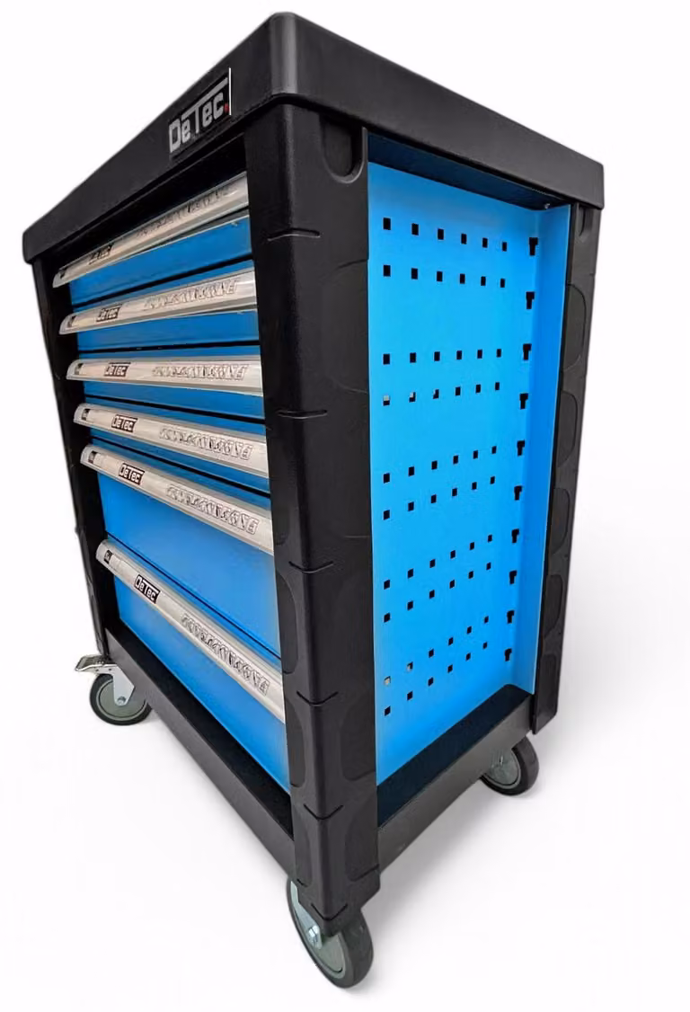 Carrello attrezzi con 6 cassetti, colore blu - Peso: 80 kg - Carrello portattrezzi mobile