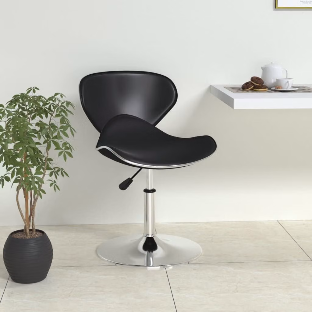 Sgabello da bar vidaXL in similpelle nero con struttura in metallo L: 45 cm, P: 45 cm, H: 76 cm