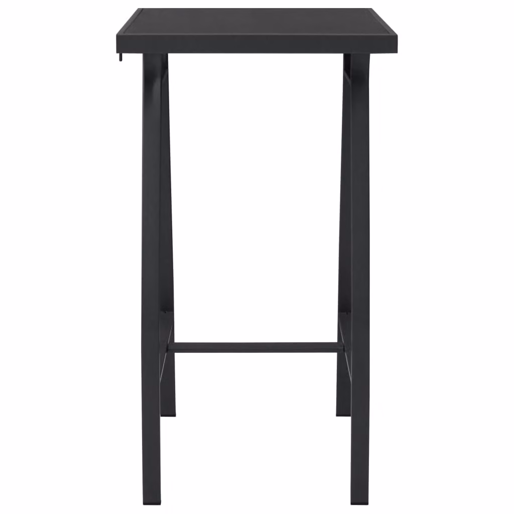 Tavolo bar da giardino nero 60×60×110 cm in vetro temperato