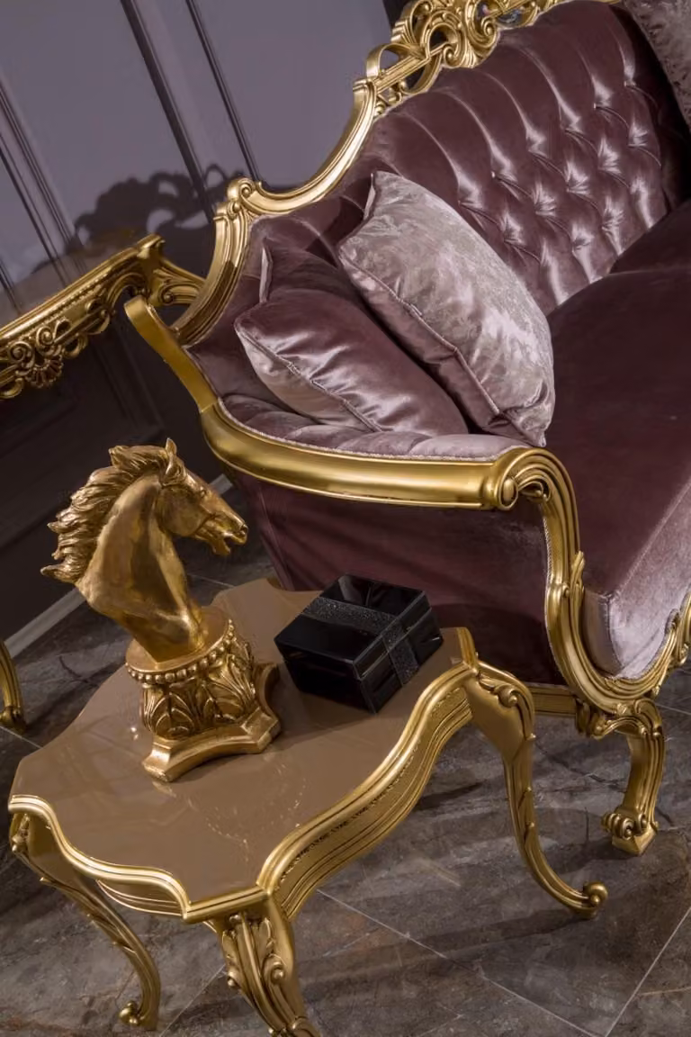 Beistelltisch Kaffeetisch Design Tisch Wohnzimmertisch Tische Couchtisch Gold