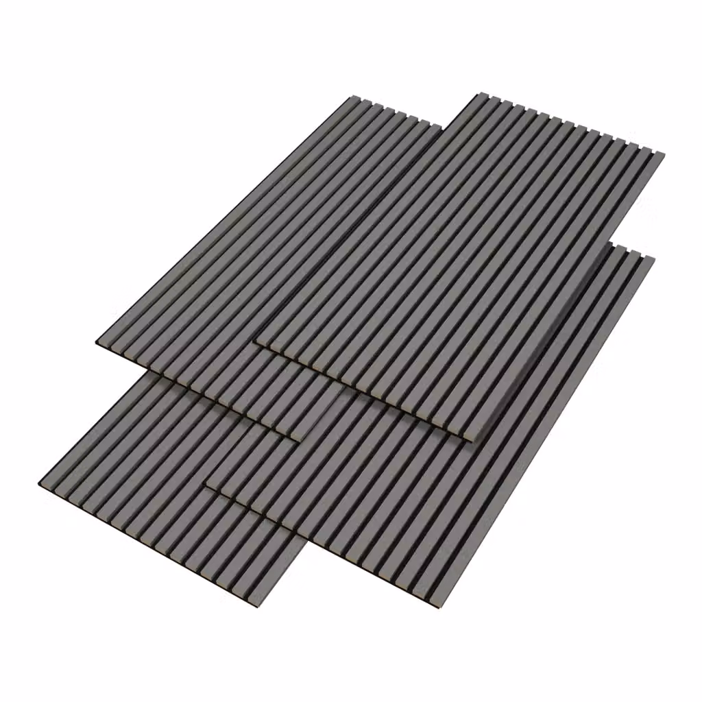Set di 8 Pannelli Fonoassorbenti Decorativi con Effetto Legno Rovere Grigio Chiaro NEU.HOLZ – 2
