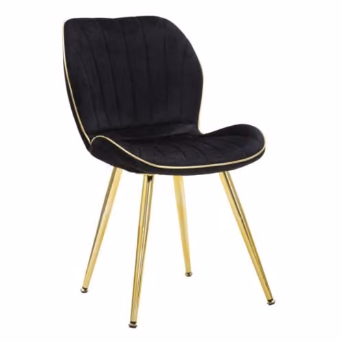 Sedie da Soggiorno SEDIA PARIS SPACE NERA /GOLD SET 2 PZ CM 46X58X77 Mauro Ferretti