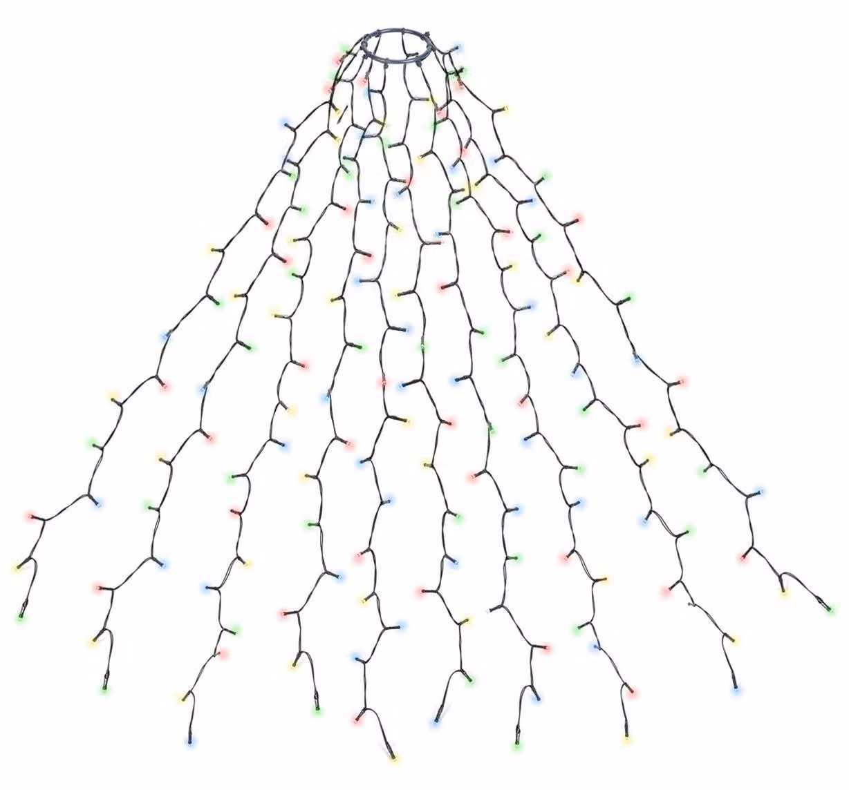 Illuminazione per alberi di Natale con 350 LED, 10 catene luminose, multicolore, grado di protezione IP44, cavo da 3 metri