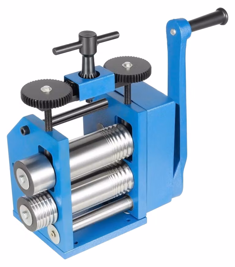 Laminatoio per gioielli, spessore regolabile, struttura resistente, blu