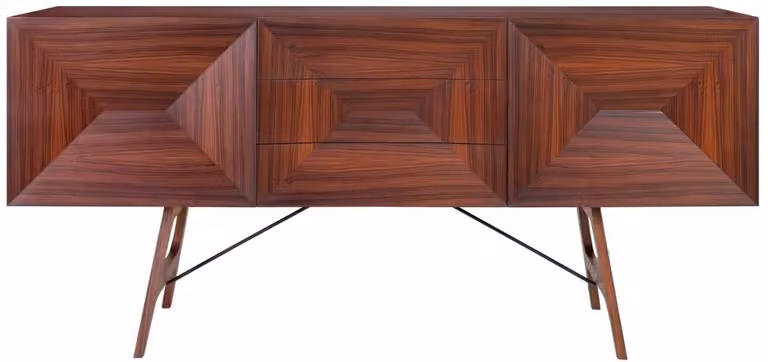 Casa Padrino credenza in palissandro a 2 ante e 3 cassetti marrone 200 x 50 x h. 90 cm - qualità lusso