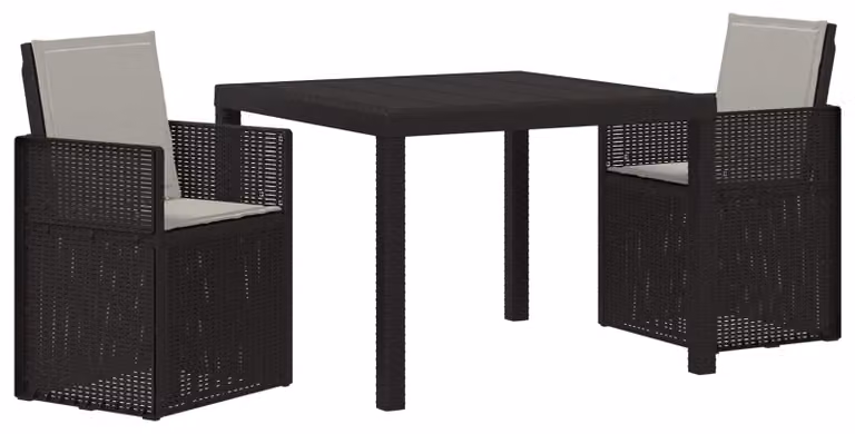 Set da Pranzo per Giardino 3 pcs Antracite e Grigio chiaro PP