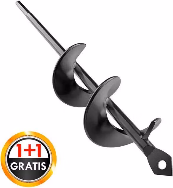confezione da 2 coclee da giardino per trapano - Coclea di alta qualità e trapano a rotazione per piantare e forare velocemente (8 x 30 cm) - H2OLEDRILL