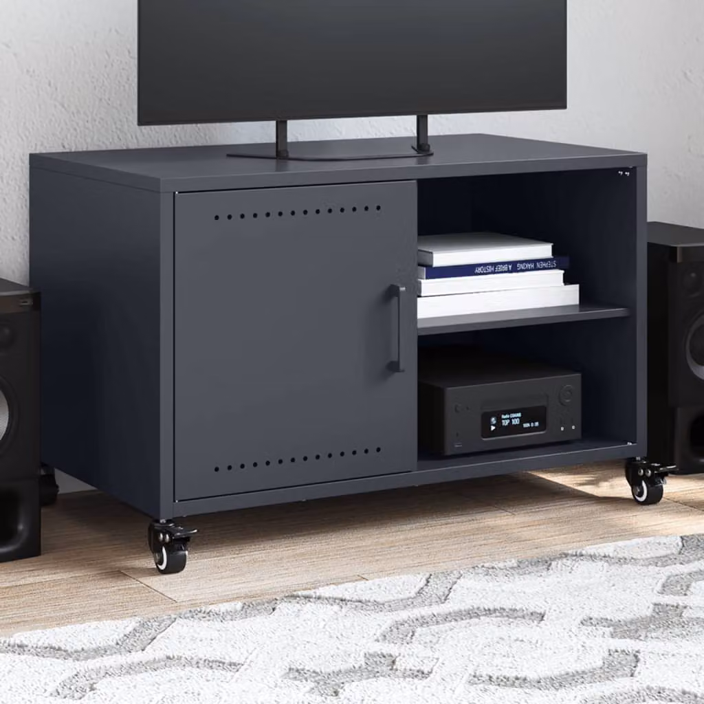 Mobile TV vidaXL in acciaio antracite L: 68 cm, P: 39 cm, H: 43,5 cm