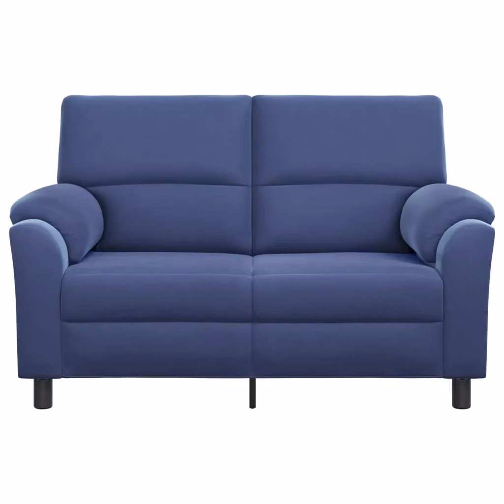 Divano moderno vidaXL in velluto blu con struttura in metallo e coperture rimovibili L/P/H: 154 x 85 x 93 cm – 2