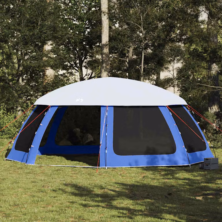 Tenda da piscina vidaXL con patta rimovibile e pareti in rete, blu, L: 690 cm x P: 690 cm