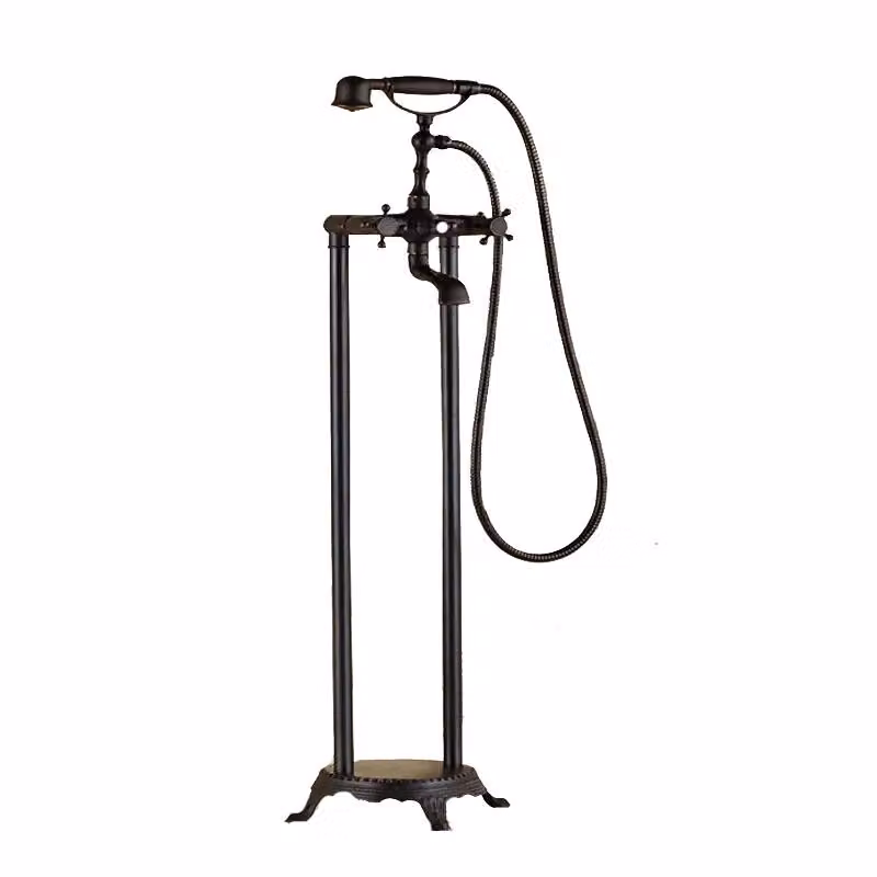 KRAN miscelatore da bagno retrò nero ALTHEA freestanding