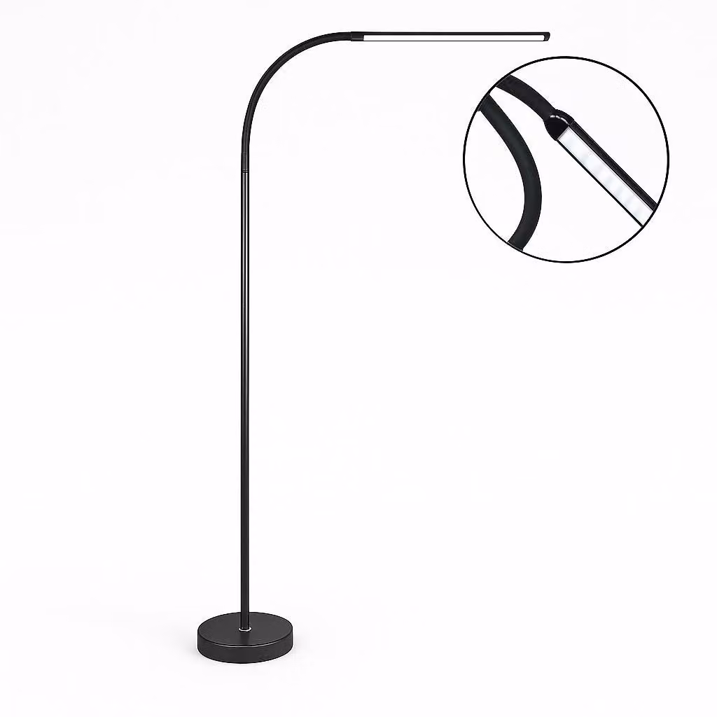 Lampada da terra LED Berger, modello 1049-FL-14, 14 W, 4000 K, 140 cm, colore nero