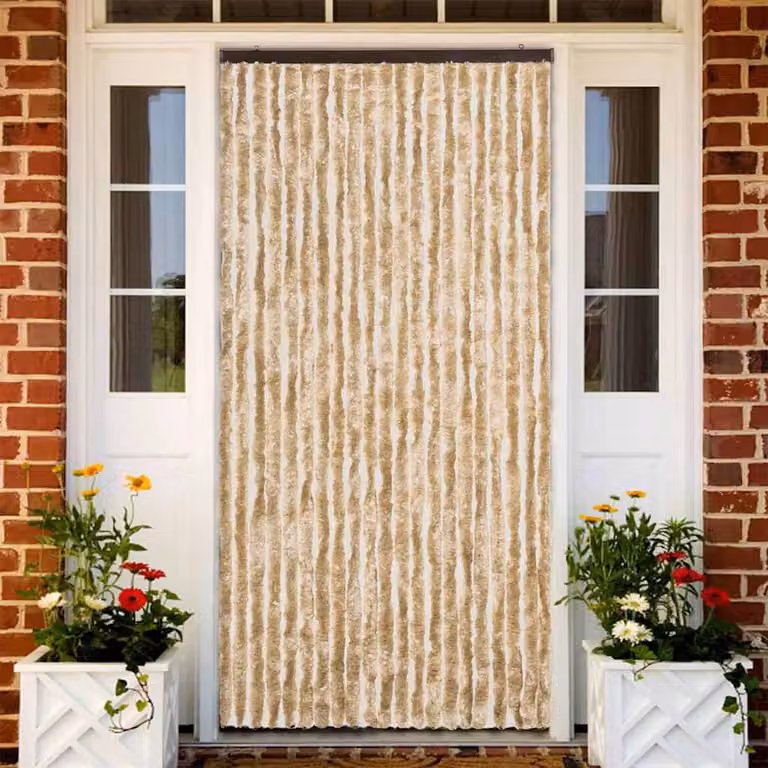 Zanzariera vidaXL in ciniglia beige, termoisolante e semitrasparente, L: 90 cm, H: 220 cm