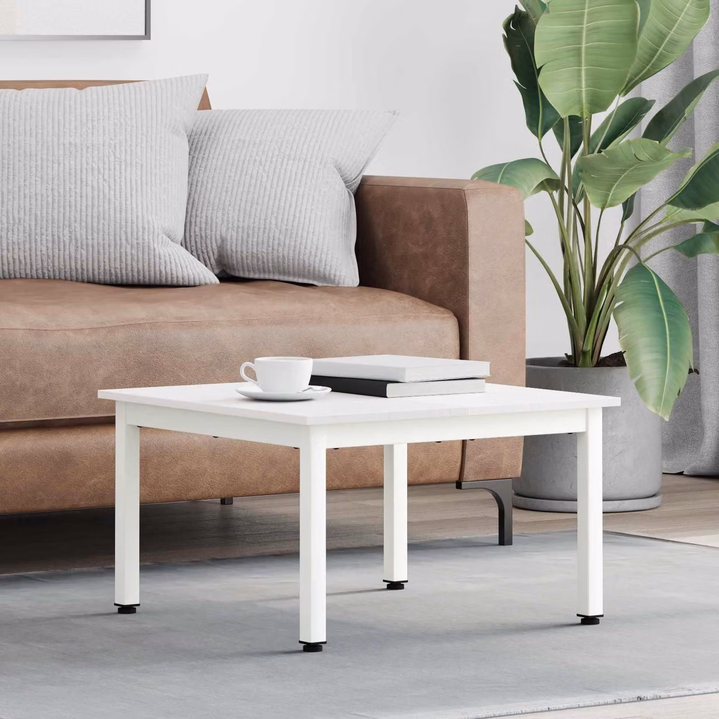 Maison Exclusive - Tavolino bianco 60 x 60 x 36 cm Legno di pino massiccio