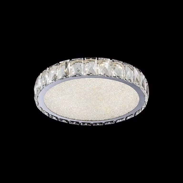 Plafoniera a LED GIRO 20W 3000K Ø30cm cromo con cristalli