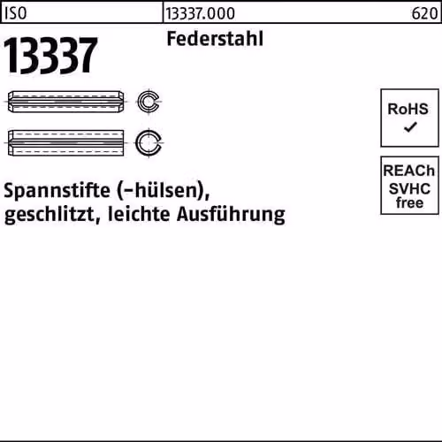 Perni (manicotti) ISO 13337 in acciaio per molle 12 x 50 133370000120050 (50 pezzi)