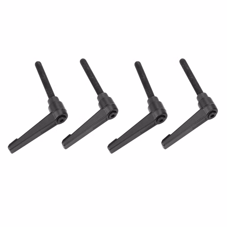 4 bottoni metallici per macchine, maniglia di fissaggio regolabile, filettatura esterna M6 (32 mm)