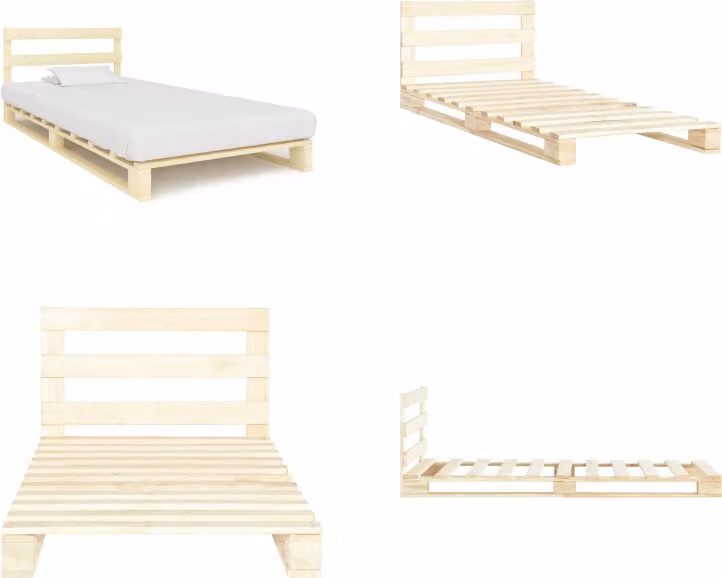 vidaXL Letto a pallet in pino massiccio 90×200 cm - Struttura letto - Cornici letto - Struttura letto - Letto