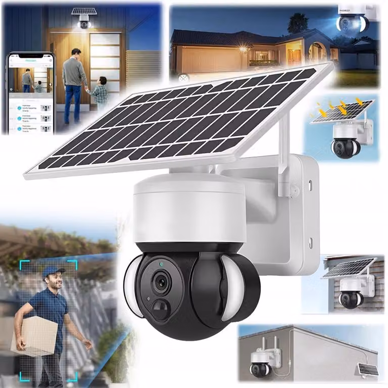 Telecamera IP wireless solare orientabile 4G LTE Smart Home HD 4MP EDUP