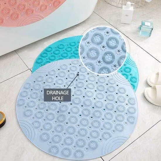 Tappetino da bagno in PVC antibatterico, 55 x 55 cm, lavabile in lavatrice, antiscivolo, grigio