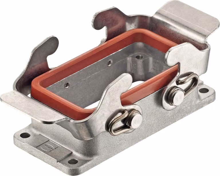 HARTING Han 10B Custodia di montaggio per alte temperature bassa con 2 staffe trasversali - 1 pezzo