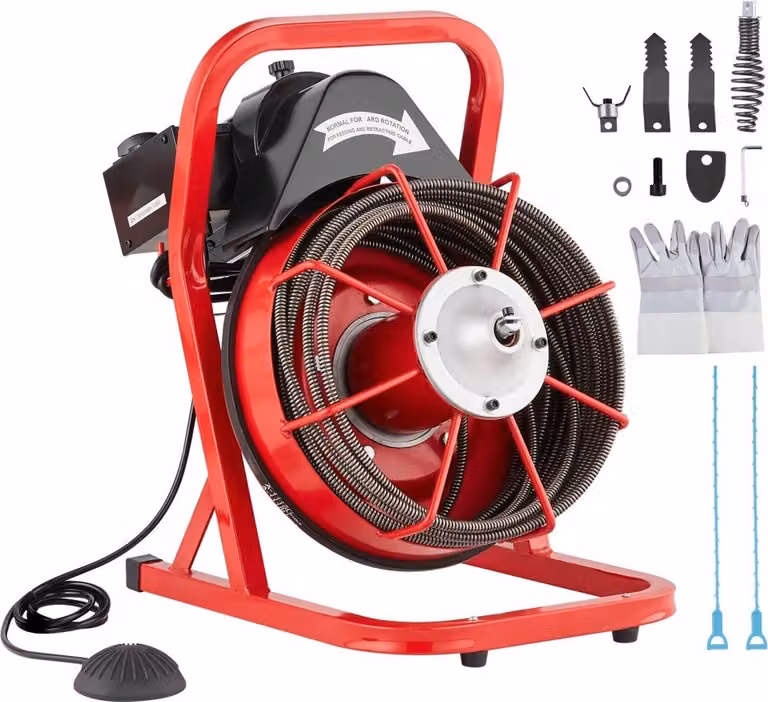 Macchina per la pulizia dei tubi - Idropulitrice manuale - 15 m x 9,53 mm - Pulizia efficiente dei tubi - Idropulitrice ad alta pressione