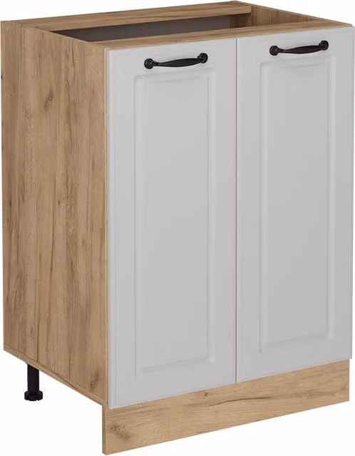 Mobiletto base cucina Vicco R-Line Bianco rustico e Rovere dorato senza piano di lavoro – 1