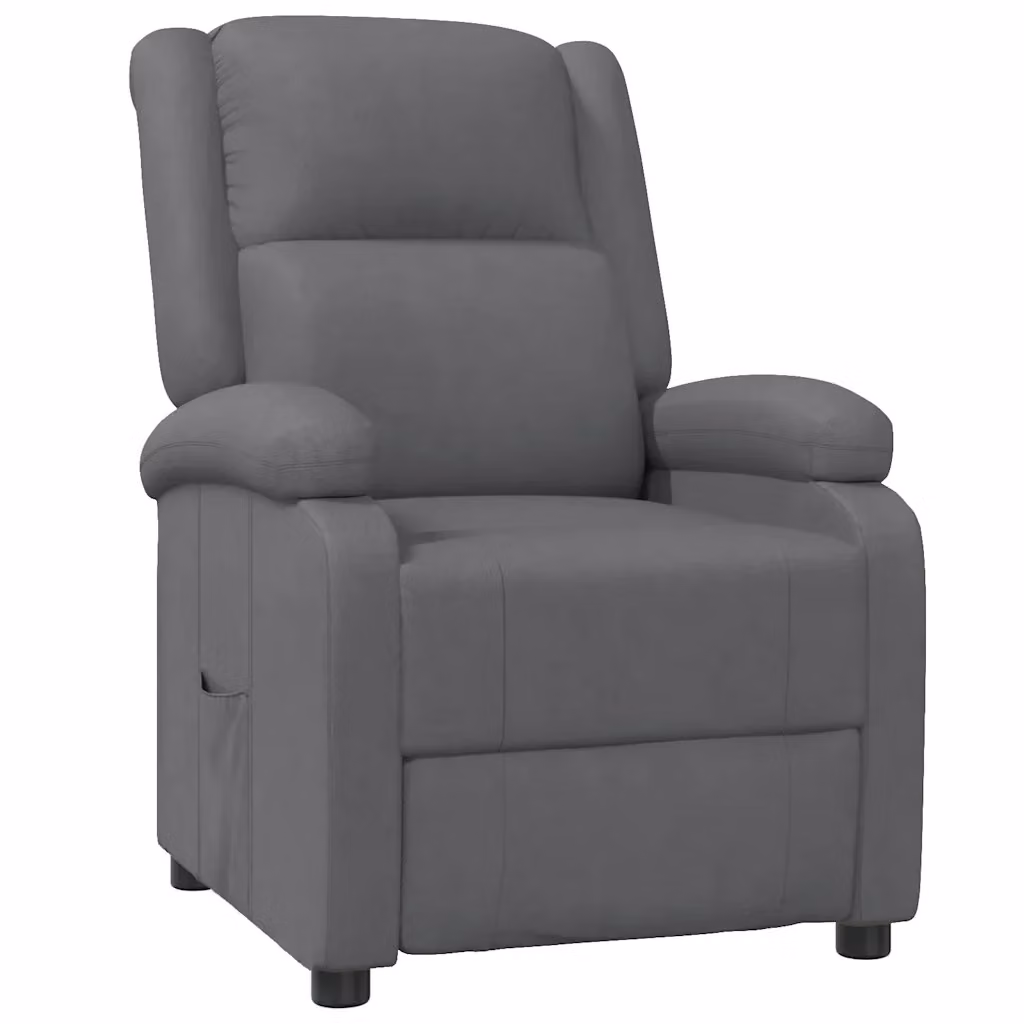 Poltrona Reclinabile Relax vidaXL in Similpelle Grigia con Braccioli e Regolazione Manuale – 2