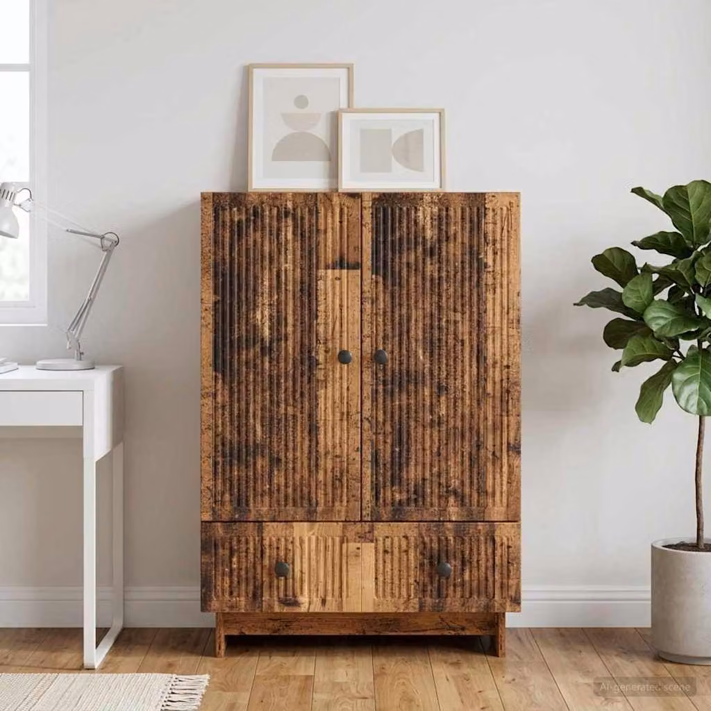 Credenza vidaXL in legno ingegnerizzato stile classico color marrone L: 66 cm, P: 34,5 cm, H: 95 cm