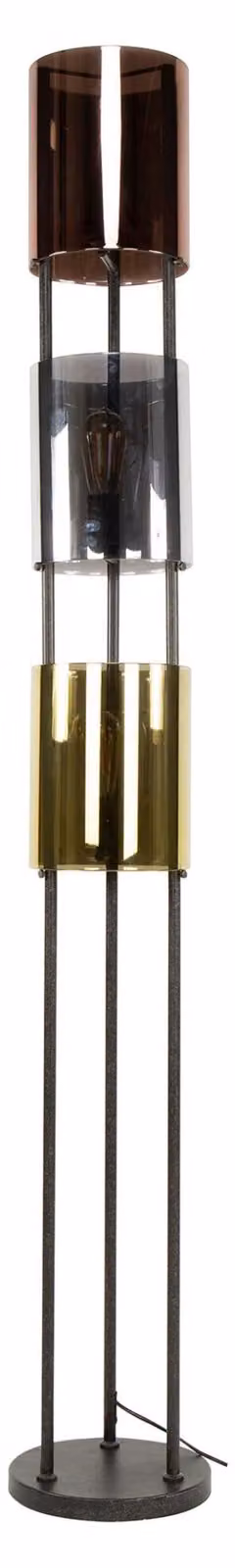 Lampada da terra FURNLUX Lucente Oro, Argento e Rame 25 cm / Colore principale: Nero / Dimensioni: 25 x 175 x 25 cm