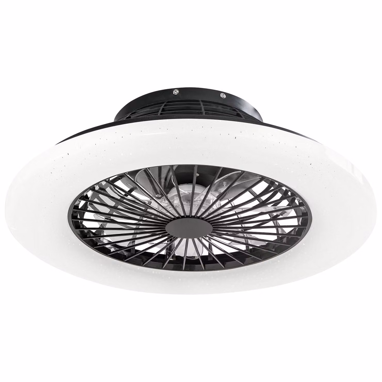 Lampada da soffitto con ventilatore Storm tectake, LED dimmerabile con telecomando e funzione luce notturna, nero – 1