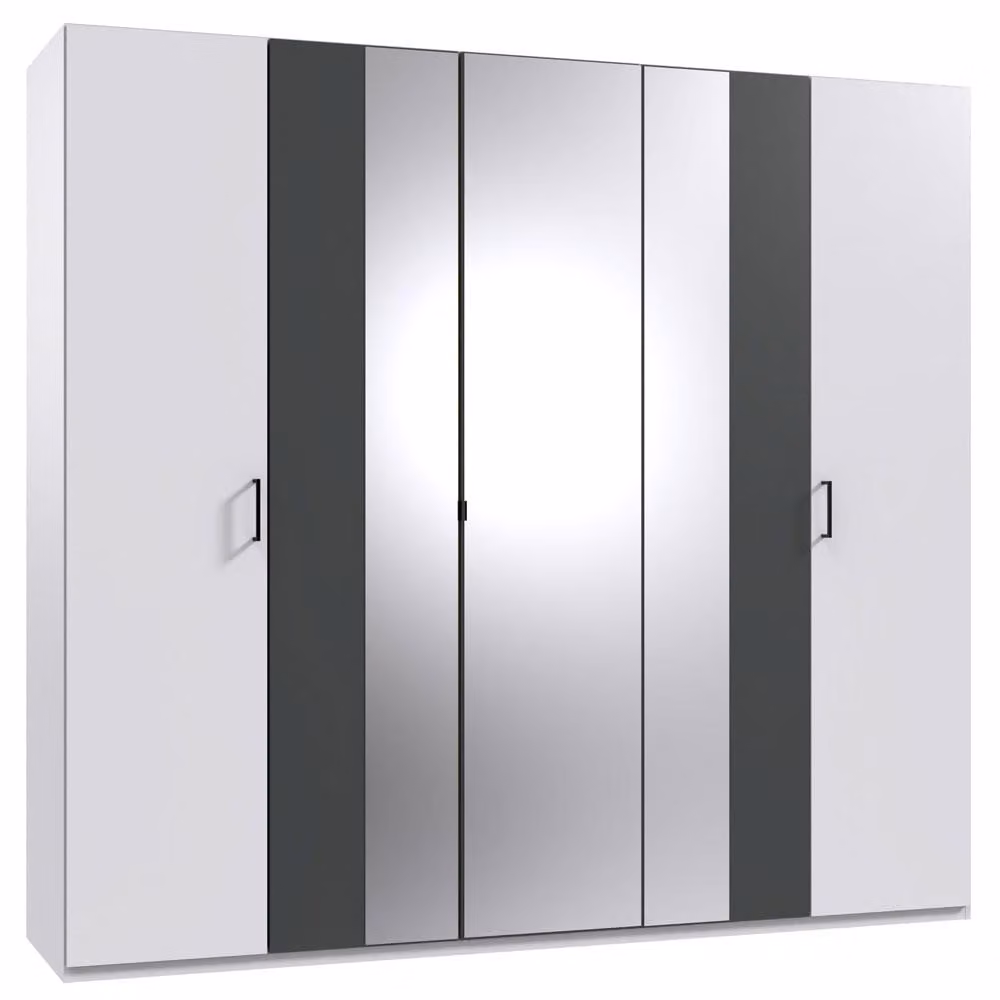 Armadio ad ante battenti Kreta Armadio 225cm bianco grafite (18286)