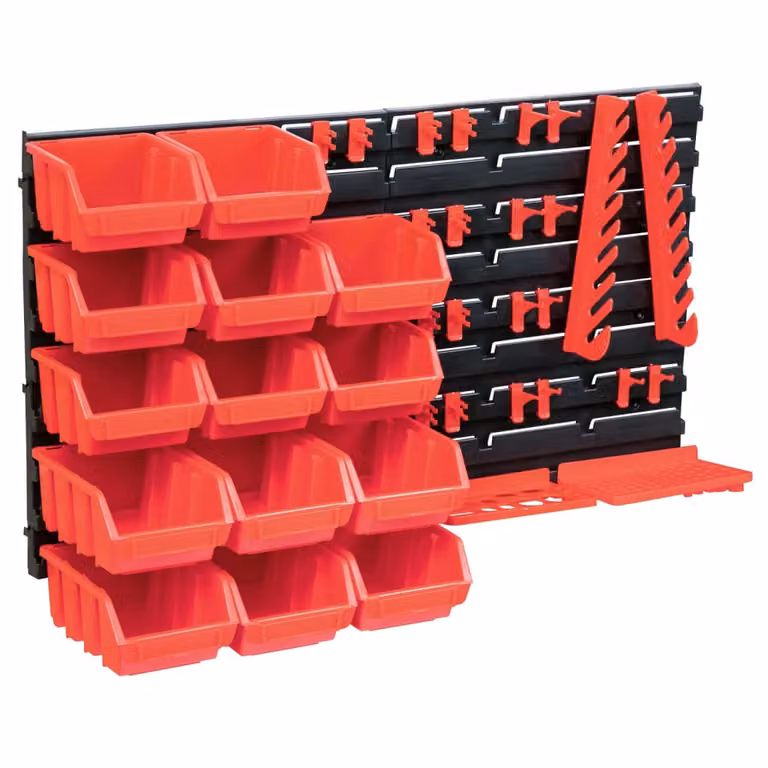 The Living Store Set di contenitori per minuteria da 39 pezzi con piastre da parete rosso nero
