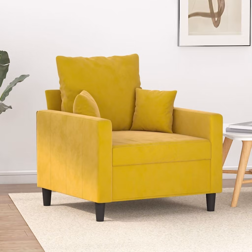 Maison Exclusive - Poltrona gialla 60 cm in velluto