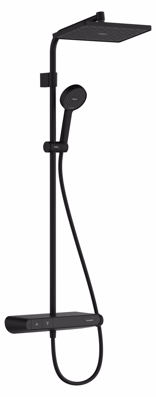 Sistema doccia Activera Q con termostato, tecnologia EcoSmart+, dimensioni 290x180 mm, finitura nero opaco