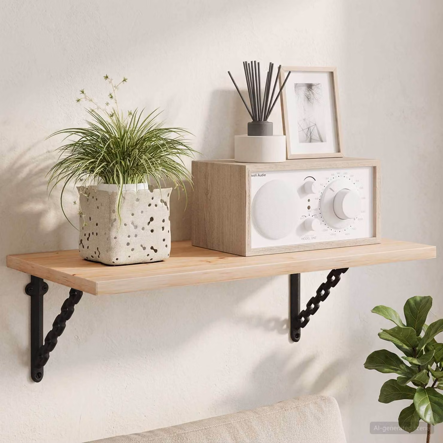 vidaXL Supporti per mensole da parete in acciaio, 12 pezzi, Nero, L/P/H: 21 x 21 x 3,5 cm
