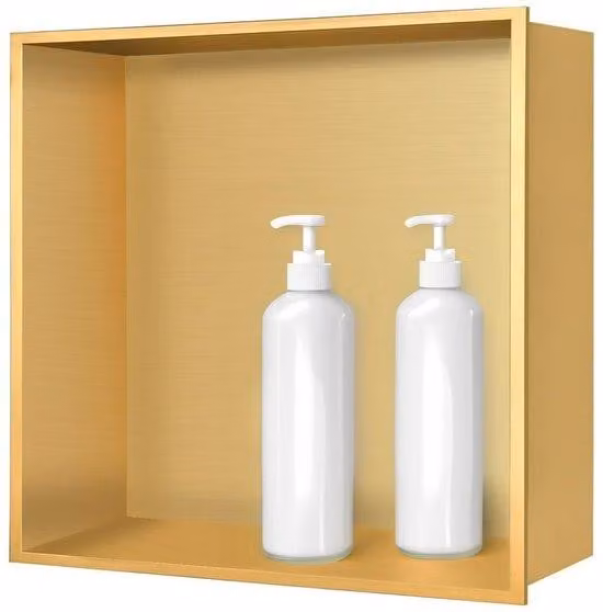 Ibenzoa® Mensola da doccia in acciaio inossidabile, 30x30x10 cm – robusta doccetta da parete con ripiano multifunzionale, resistente alla ruggine e impermeabile, installazione orizzontale/verticale, inclinazione di circa 91°
