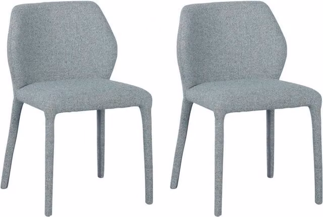 Set 2 Sedie da Soggiorno 50x55x77,5 cm in Poliestere Libby Felce