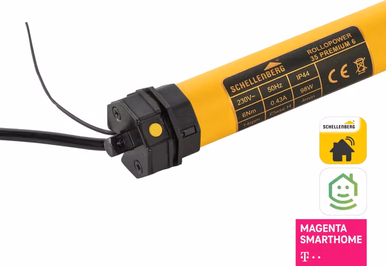 Motore per tapparelle Schellenberg Premium con radio 6 Nm Mini, motore tubolare per albero da 40 mm fino a 4 m², 21106