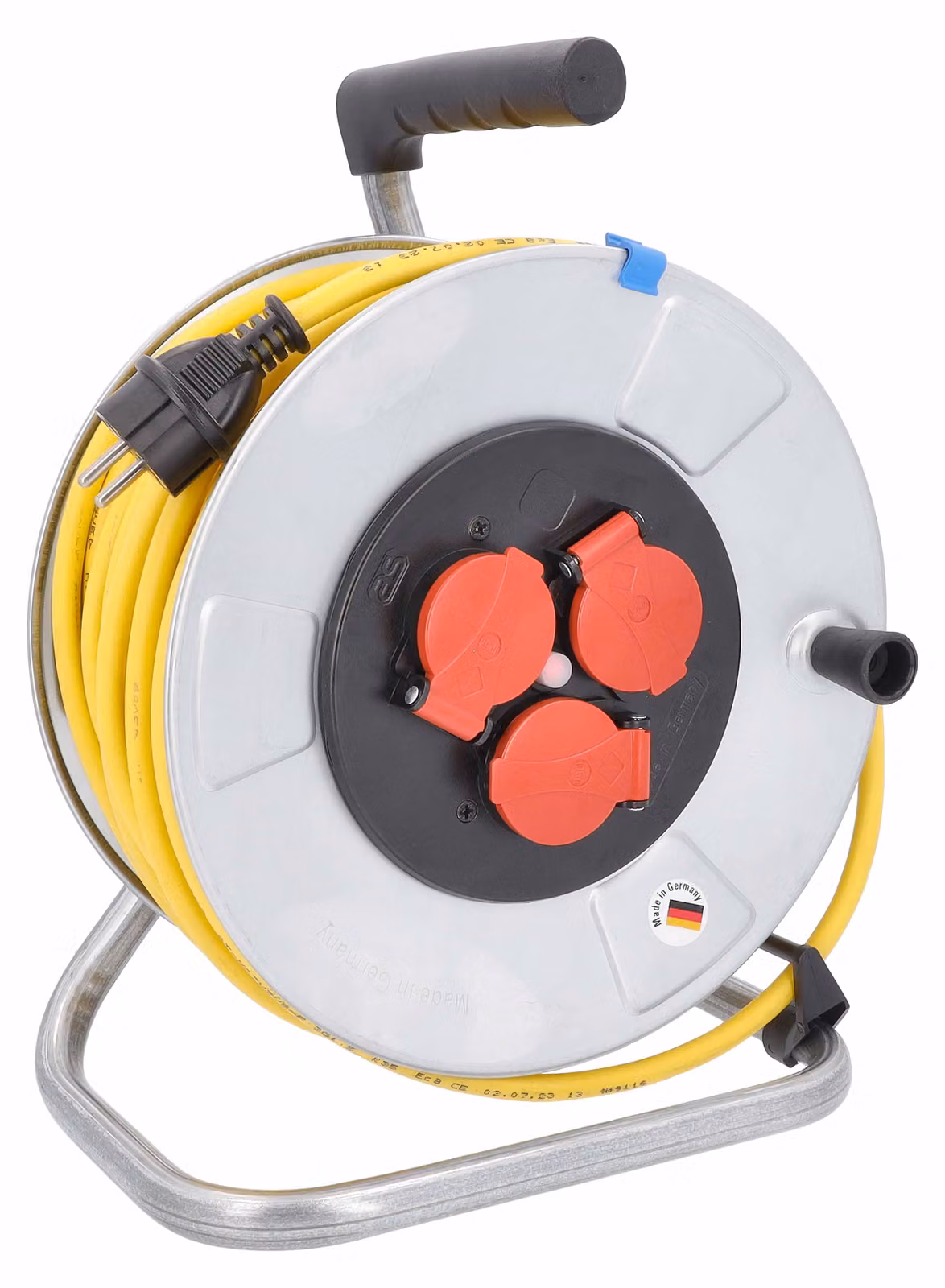 Avvolgicavo da esterno da 40 m, cavo di prolunga AT-N07V3V3-F 3G1,5 con 3 prese, IP44