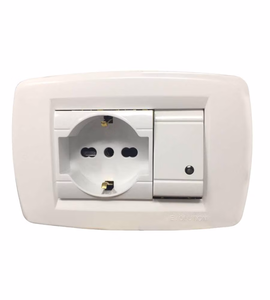 Placca premontata Poly Pool bianca Serie Evolution