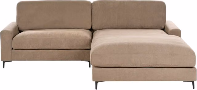 Divano angolare Beliani in tessuto marrone stile moderno con lato sinistro e coperture rimovibili – 1