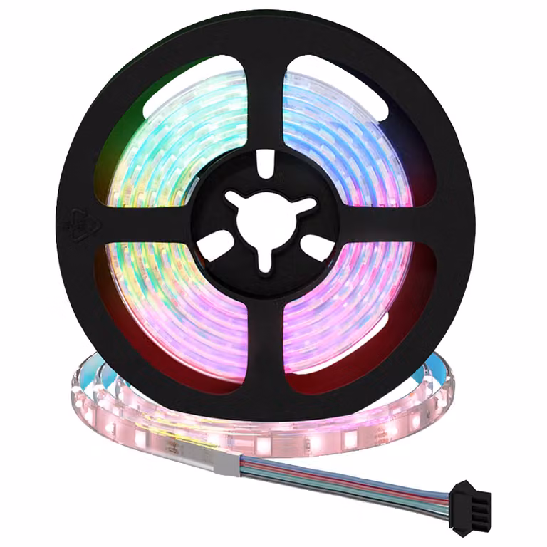 Set di 12 strisce LED RGB vidaXL, multicolore con finitura nera e trasparente, alimentazione USB