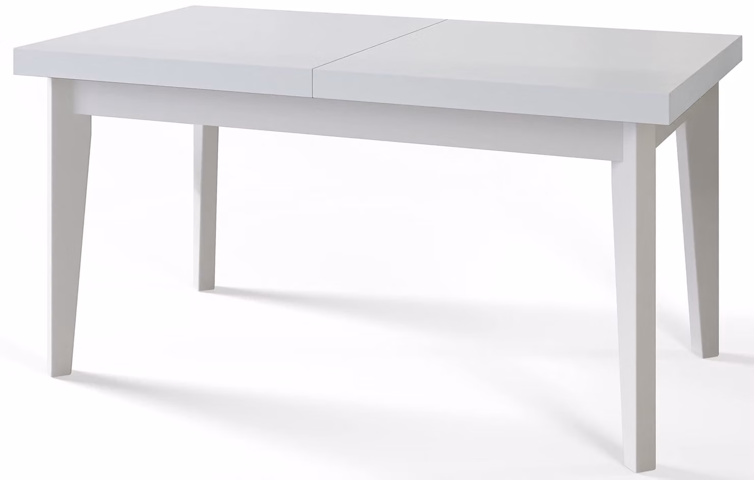 Alpi Moebel, Tavolo da Pranzo Skandi, Tavolo da Cucina Allungabile, Dimensioni: 120-160x80x78 cm, Gambe in Legno Bianche, Bianco