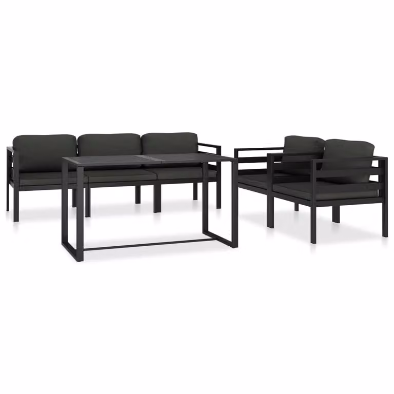 Maison Exclusive - Set da giardino 6 pezzi con cuscini in alluminio antracite