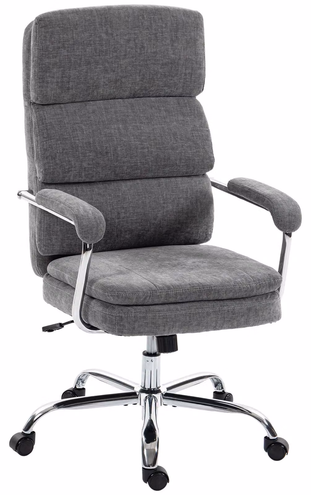 Sedia da ufficio - Sedia ergonomica per scrivania - Rivestimento in velluto - Regolabile in altezza - Girevole - Con braccioli - Meccanismo basculante - Grigia