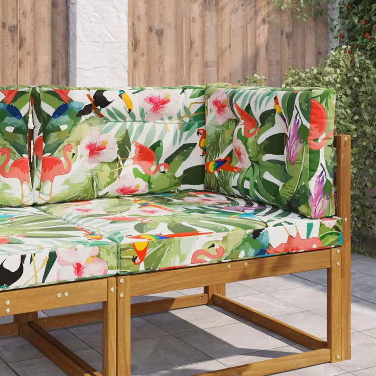 vidaXL Cuscino da divano per esterni multicolore con motivo floreale in poliestere L 80 cm x P 80 cm x H 80 cm