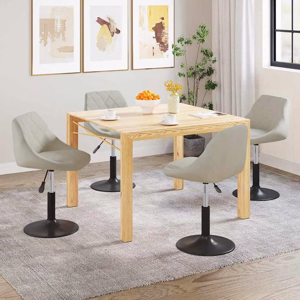Set di 4 sedie da pranzo girevoli vidaXL in velluto beige con design moderno