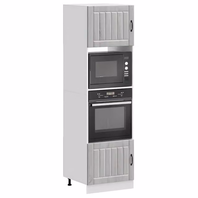 Set di 2 mobili per incasso elettrodomestici vidaXL in legno grigio opaco